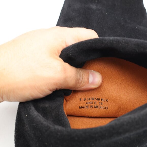 Frye Boots Shirley Riding Over The Knee Women's 6 B Black Half Zip Almond Toe - Picture 3 of 8